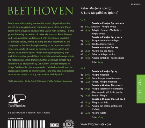 Beethoven Cello and Piano Sonatas - Image 2